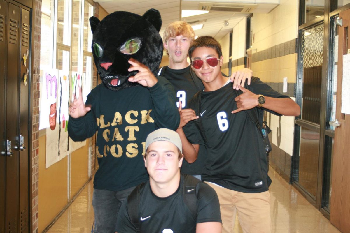 A.J. Orman, Dylan St. Clair, Chris Sutton, and Ruben Benitez having a blast on our last day of Homecoming.