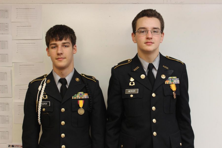 Members of JROTC are promoted to their new ranks
