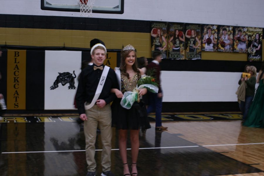 Homecoming king and queen Kaden Lee and Gracie Flanagan