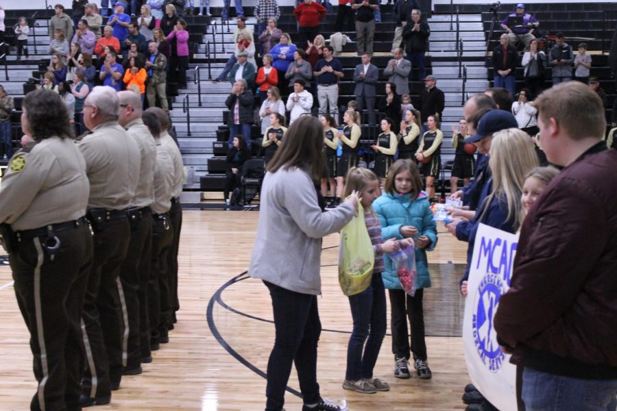 Student Council member, Abby White thanking first responders.