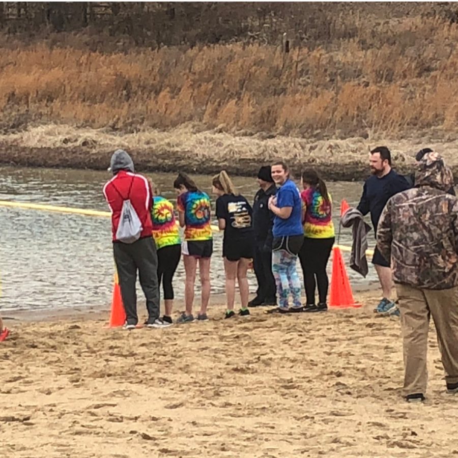 Student Council members getting ready to take the plunge. 
