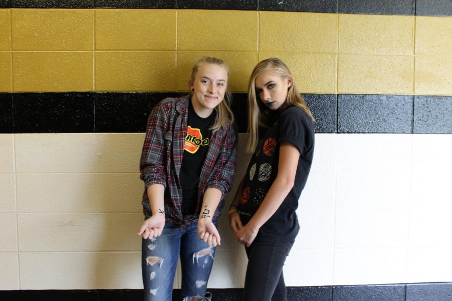 Lexi Pouge and Alyssa Pierson dressed up for rock star day