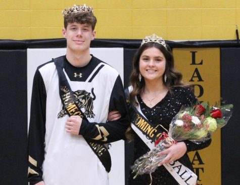 2023 Homecoming King and Queen, Andrew Starkey and Lydia Mell.