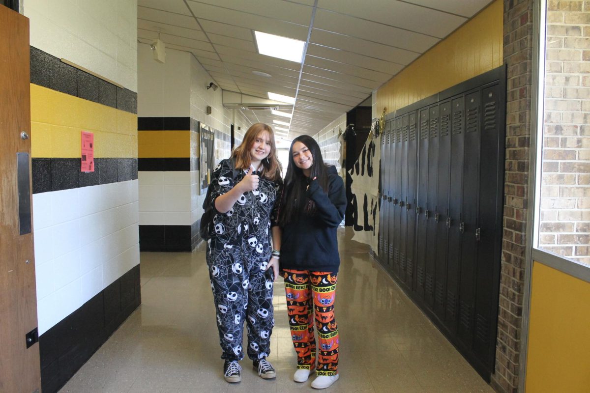 Rae DeSanto (10) and Mackayla Berry (11) posing during Wake-Up Day. 