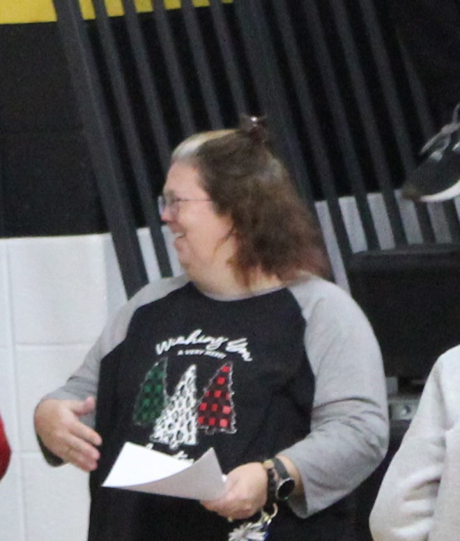Mrs. Cole shares a laugh with Mrs. Tripp at FHS Idol.