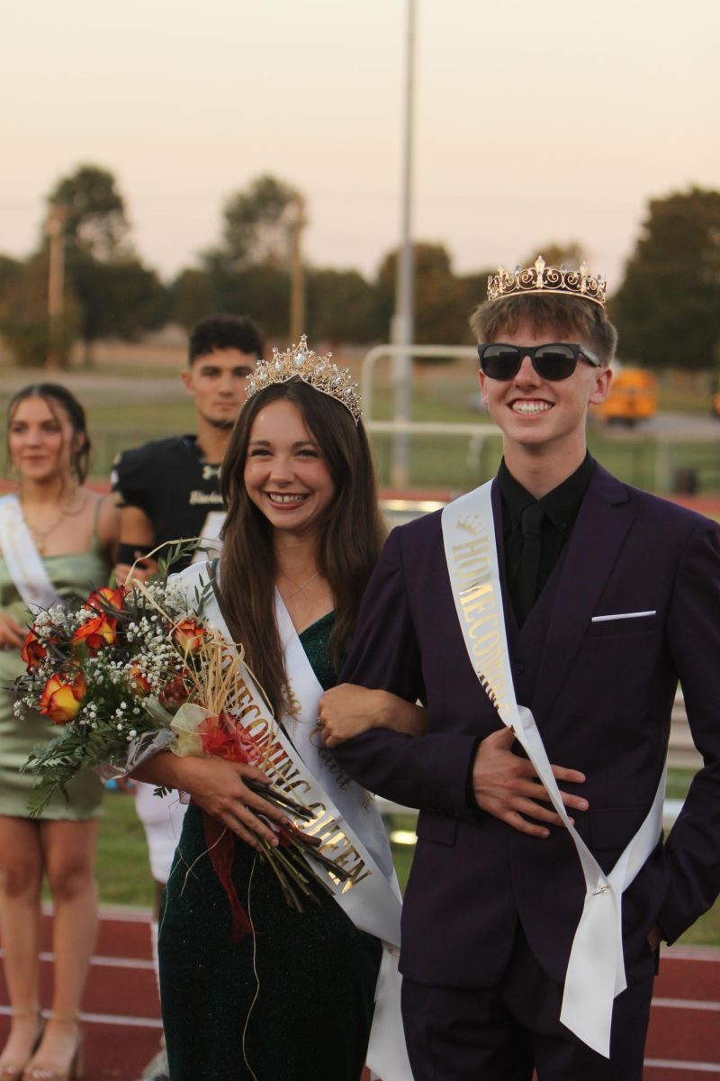 Haley Tucker and Ethan Vance shining bright as they are crowned King and Queen, the first time a non-football player has won in years. 