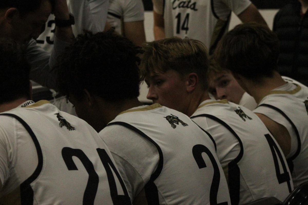 Fredericktown varsity boys during a timeout. 